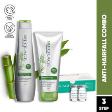 Matrix Biolage Fiberstrong 3-Step Regime, 12X Strength In Weak Hair,Shampoo + Conditioner + Aminexil