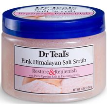 Dr Teal's Pink Himalayan Salt Body Scrub Retore And Replenish With Pure Epsom Salt & Essential Oil