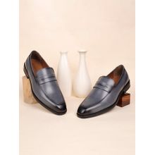 Louis Stitch Men Ash Grey Formal Slip-On Moccasin Shoes