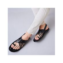 REGAL Black Men One Toe Formal Strappy Sandal
