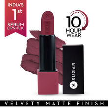SUGAR Glide Peptide Serum Lipstick with Vitamin E |1 Swipe Full Coverage - 06 Moscow Mulberry
