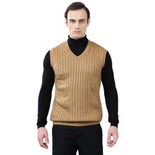 Cantabil Men Brown Self Design Sweater