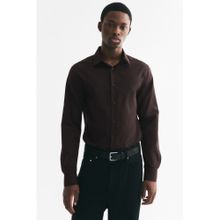H&M Men Brown Slim Fit Easy-Iron Shirt