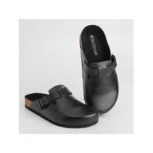 NoStrain Mens Mule Cork With An Adjustable Buckle - Black