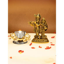 Ekhasa 100% Pure Brass Radha Krishna Murti & Tealight Candle Holder (12.8Cm)