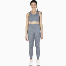 Muscle Torque Gym/yoga High Waist Melange Tight With Sports Bra Set- Melange Grey
