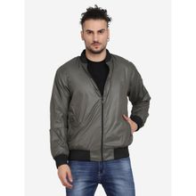 Aesthetic Bodies Mens Grey Solid Reversible Bomber Jacket