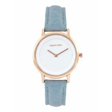 Joker & Witch Amsterdam White Dial Blue Faux Leather Strap Analog Womens Watch