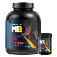 MuscleBlaze Super Gainer Xxl, For Muscle Mass Gain, Chocolate With Creatine Monohydrate, Unflavoured