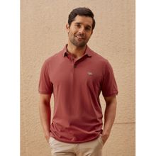 Andamen Regular Fit Red Men's Half Sleeve Gold Finish Polo
