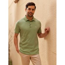 Andamen Regular Fit Green Men's Half Sleeve Gold Finish Polo