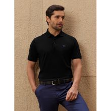 Andamen Regular Fit Black Men's Half Sleeve Gold Finish Polo