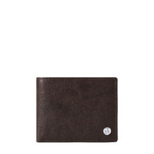 Eske Delphine Leather Two Fold Wallet for Men, 7 Card Holders, Brown Ozone