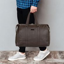 Kenneth Cole 30L PU Duffle Bag for Travel and Gym With Spacious Unisex Handbag - Brown