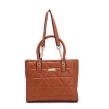 Pierre Cardin Women PU Leather Tote Bag For Mobile and Coin Compartment Inside- Cognac