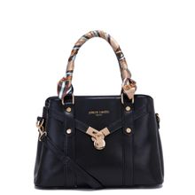 Pierre Cardin Women Classy Satchel PU Leather Bag Suitable For Office and Regular Use- Black