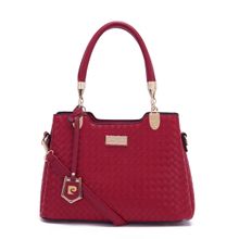 Pierre Cardin Women Classy Satchel PU Leather Bag For Office and Regular Use- Red