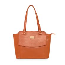 Pierre Cardin PU Leather For Women Spacious Zipper Compartment with Outer Pocket -Tan