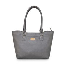 Pierre Cardin Women PU Leather Tote Bag with Zipper -Grey