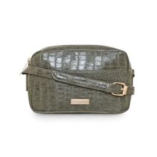 Pierre Cardin Women PU Leather Stylish Sling Bag with Inner Side Zip Pocket- Lite Olive