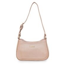 Pierre Cardin Women PU Leather Sling Bag with Zipper and Adjustable Strap- Gold