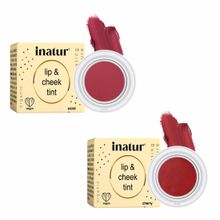 Inatur Lip & Cheek Tint Coral and Cherry Pack of 2