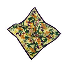 HILO Design Multi-Coloured Floral Pattern Silk Pocket Square