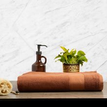 Himeya Bamboo Cotton Towel for Bath 400 Gsm - Leather Brown (L)