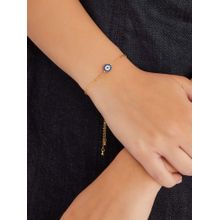 Accessorize London Blue 14K Real Gold-Plated Evil Eye Bracelet