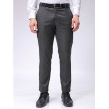 The Indian Garage Co Men Grey Slim Fit Solid Mid-Rise Stretchable Formal Trouser