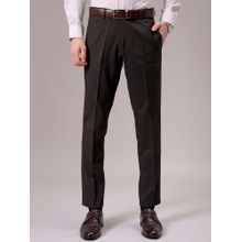 The Indian Garage Co Men Brown Slim Fit Checks Mid-Rise Stretchable Formal Trouser