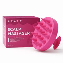 Arata Scalp Massager Silicone Bristles, Boosts Growth, Prevents Dandruff & Hair Loss