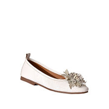 Eske White Sylvia Genuine Leather Ballerina
