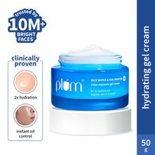 Plum 2% Niacinamide & Rice Water Moisturiser - Lightweight Gel Cream For Oil-Free Hydration