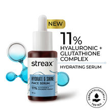 Streax Hydrate & Shine Face Serum With 11% Hyaluronic Acid Complex For Brightening, 48 Hr Hydration