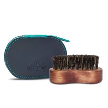 Man Arden 100% Boar Bristle Beard Brush Hand Crafted Premium Wood Handle Premium Faux Leather Pouch
