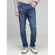 TURMS Mens 30 Days No Wash Navy Blue Denim Jeans