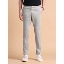 U.S. POLO ASSN. Men Grey Super Slim Fit Satin Chinos