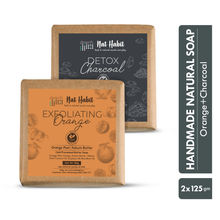 Nat Habit Set Of Detox Charcoal & Exfoliating Orange Bath Soaps Combo