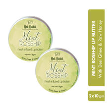 Nat Habit Desi Ghee & Honey Lip Balm- Mint Rosehip Lip Butter for Pigmentation, Lightening & Repair
