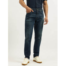 United Colors of Benetton Navy Blue Solid Straight Fit Dark Wash Tinted Jeans