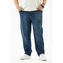 Snitch Navy Blue Washed Slim Casual Plus Size Jeans for Men