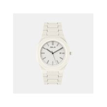 Oblik White Stainless Steel Analog Watch (Polycarbonate-Milk) (M)