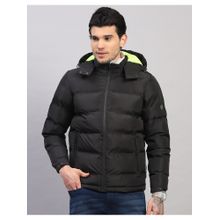 Rock.it Black Polyester Blend Solid Puffer Jacket