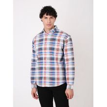 BLNK Red Cotton Checks Shirt