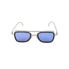 Floyd Silver Frame Blue Lense Fashion Sunglasses (8899_Sil_Blu)