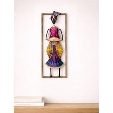 Golden Peacock Handcrafted Wall Mounted Dholak Playing Musician Figurine Sculpture Frame