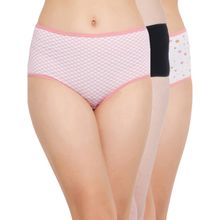 Clovia Cotton Spandex High Waist Outer Elastic Hipster Panty (Pack of 3)