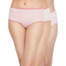 Clovia Cotton Spandex High Waist Outer Elastic Hipster Panty (Pack of 3)