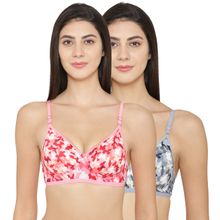 Abelino Set of 2 Printed Lightly Padded Push-Up Bra - Multi-Color